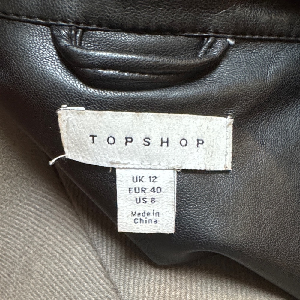 Black Leather Button-Up Jacket - image 4